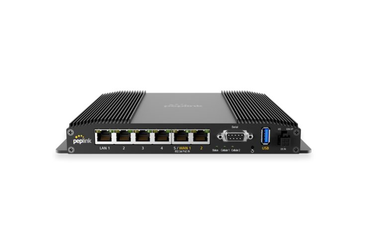 Photo of the MAX BR2 Pro 5G router with ports and LED indicators